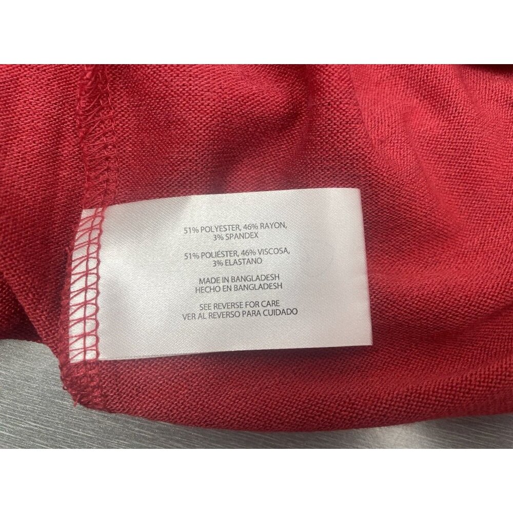 ORVIS 46% RAYON V-NECK TUNIC KNIT TOP SIZE LARGE RED - Picture 5 of 16